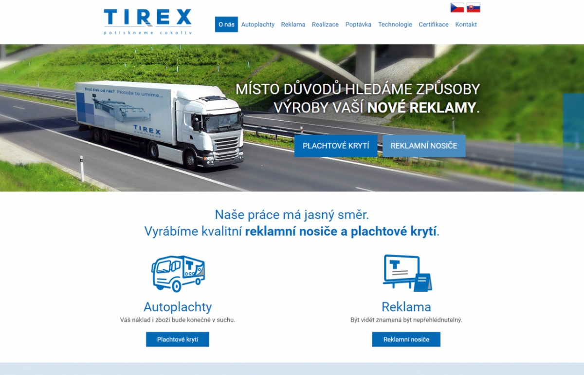 TIREX AUTOPLACHTY s.r.o.  - Homepage